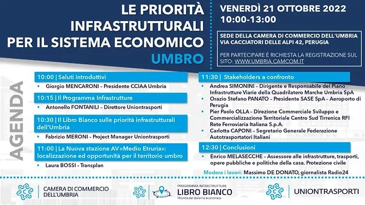 Incontro le priorità infrastrutturali per il sistema economico umbro